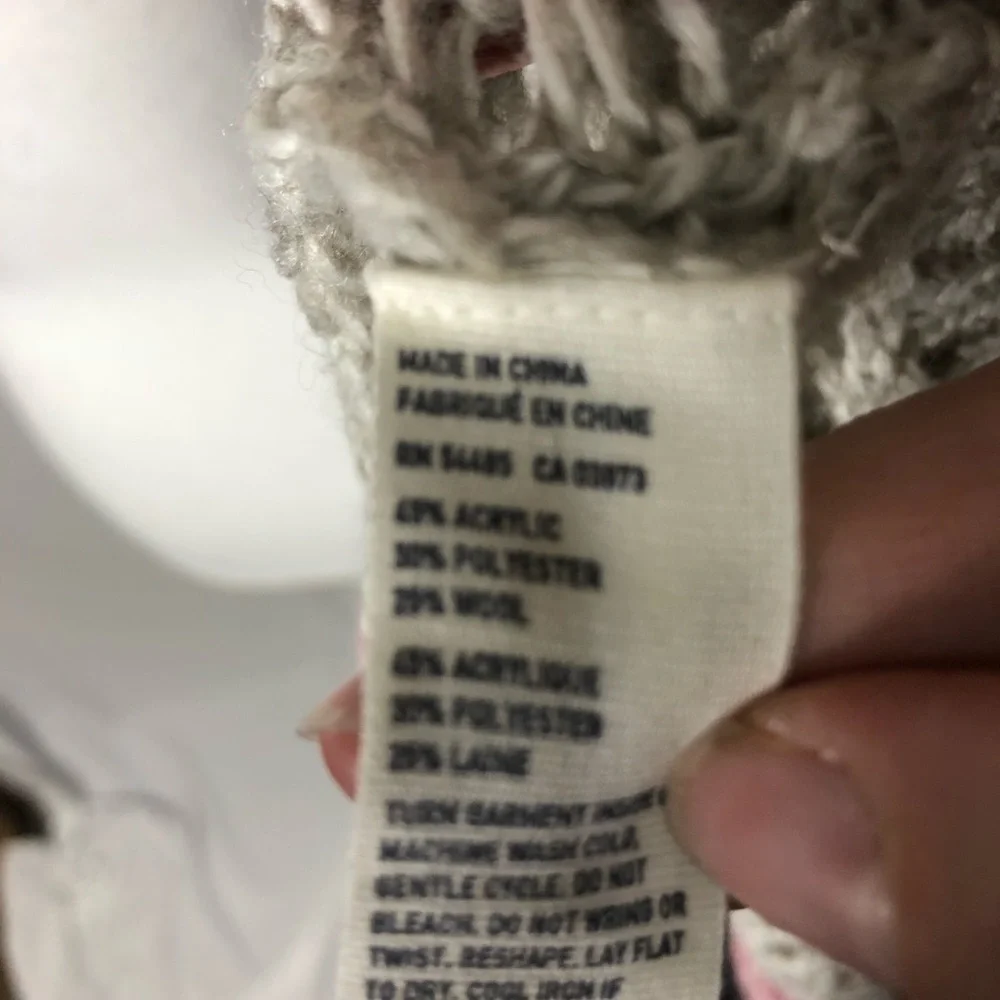 American Eagle Fair Isle Wool Blend Sweater XS Gray Purple Women's